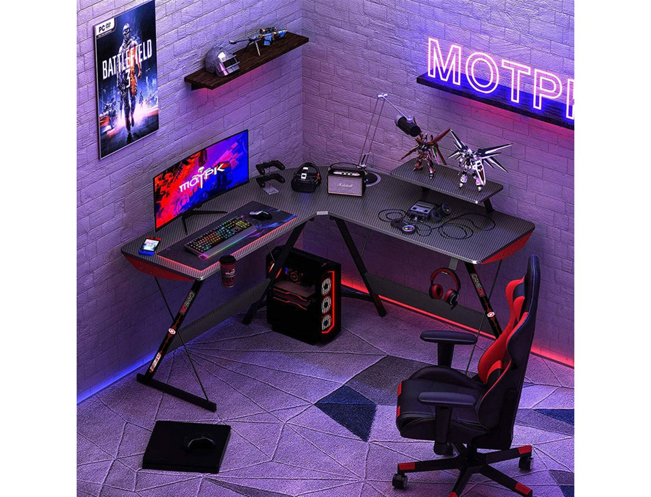 DXRacer Drifting Series XL Gaming Chair - Green/Yellow With Free GAMEON L-Shaped Slayer I Series Gaming Desk (129 x 129 x 74 cm) DXRacer Drifting Series XL Gaming Chair - Green/Yellow With Free GAMEON L-Shaped Slayer I Series Gaming Desk (129 x 129 x 74 cm)